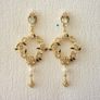 Vintage Style Faux Pearl Boho Chic Drop Gold Earrings Image 3