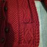 Aran Cardigan Ruby Red Image 4