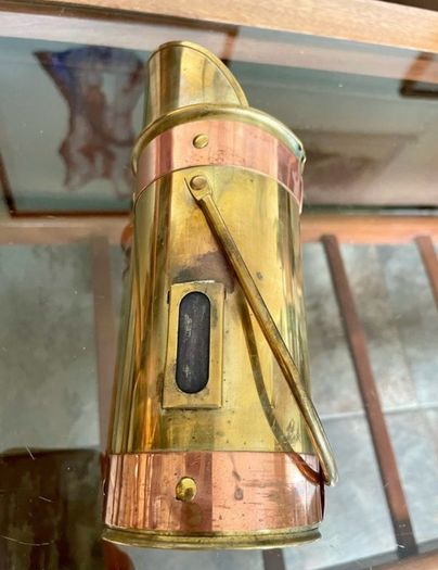 Old Dutch Design Brass Copper Long Match Stick Holder