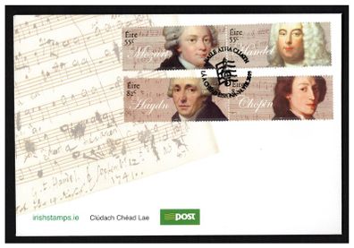 2009 Ireland Classic Composers Commemorative Stamp An Post First Day Cover (FDC)