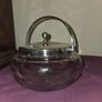Antique Crystal Cut Glass Biscuit barrel with silver lid Image 3