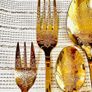 New Gold cutleru 5 pc x 10 sets Dining knife Fork Spoon Dessert spoon Salad fork Image 9
