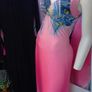 Peacock Feather Barbie Pink Maxi Dress Image 2