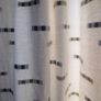 cream heavy curtains with ble & green pattern Image 6