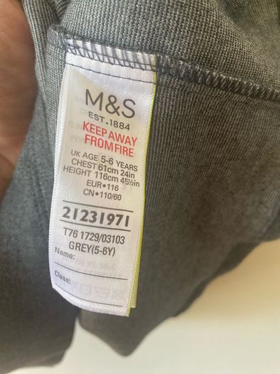 M&S soft grey pinafore (age 5-6)