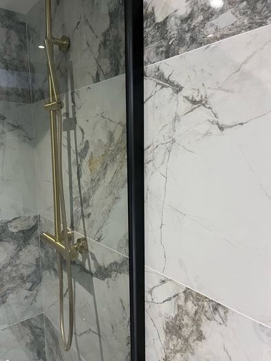 Ex Display Tinted Series 900 black Wet room shower panel