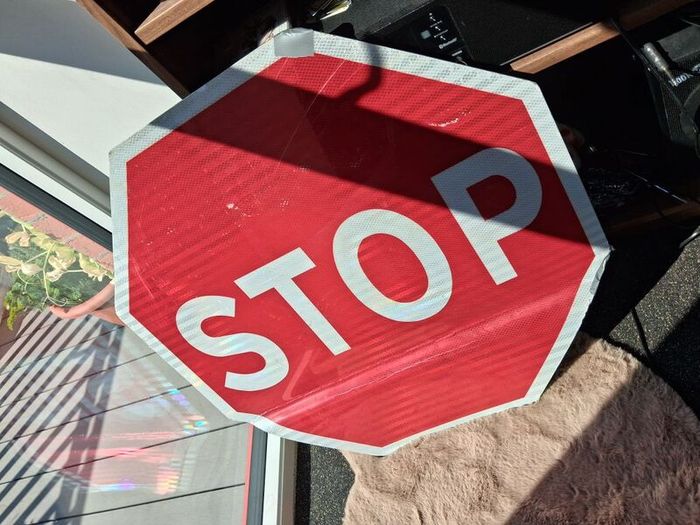 Real Metal Street Stop Sign