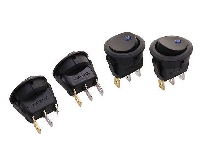 Rocker switch 20a 12v Dc Switch Touch Switch With Led Blue Light Micro Button Switch Car Lights Modified Cat's Eye Round Rocker Switch