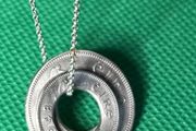 Handmade sterling silver 18inch chain with pre decimal coins pendant