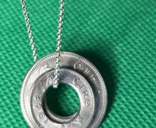 Handmade sterling silver 18inch chain with pre decimal coins pendant