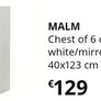 Malm chest of 6 drawers with mirror Image 2