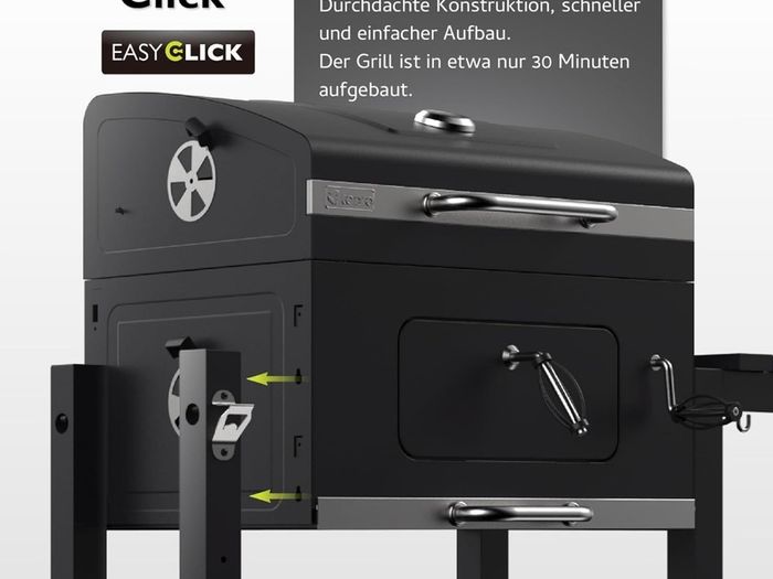Grillwagen Toronto Click Charcoal Barbecue, Anthracite/Stainless Steel, 56 x 41.5 cm