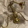 three arm brass ( effect  ) ceiling light, twenty euros off, short term Image 3