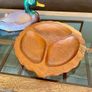 Vintage Mid Century Modern Teak Partitioned Snack Dish Serving Tray Image 3