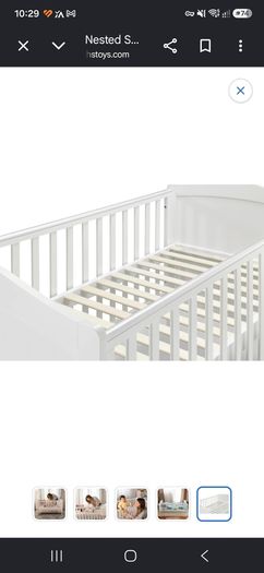 Cot Bed with Mattress (Grey or White)