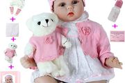22 Inch 55 cm Reborn Baby Doll Soft Silicone Vinyl Lifelike Real Reborn Dolls Ne