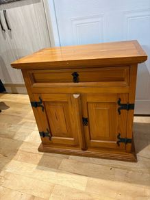 Rustic solid pine bedside cabinet