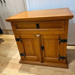 Rustic solid pine bedside cabinet