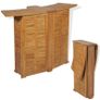 3 Piece Bistro Set with Folding Chairs Solid Teak Wood Image 8