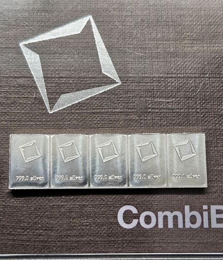 5 x 1 gram Silver Bar's (5 Grams) - Valcambi 999