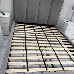 kingsize grey velour bedframe