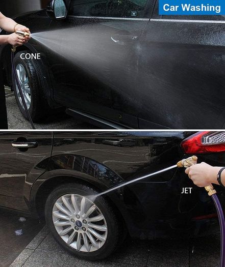 Heavy-Duty Metal Garden Hose Nozzle, Made of 100% Metal Construction Built and Brass Head, Metal Spray Gun w/Pistol Grip Trigger for Watering Plants & Lawn, Car Washing, Patio, Dog & More