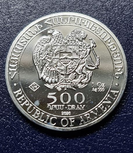 2021 Armenia Noah's Ark 500 Drams 1oz .999 Silver Coin
