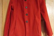 Red hooded coat