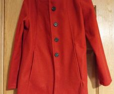 Red hooded coat