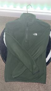 The North Face 100 Glacier 1/4 Zip Fleece Small Khaki