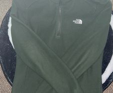 The North Face 100 Glacier 1/4 Zip Fleece Small Khaki