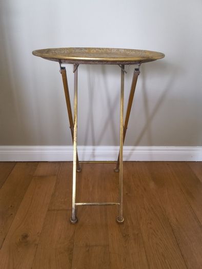 Moroccan Style Gold Filigree  Folding Side Table