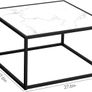 FREE EXPRESS SHIPPING Marble Coffee Table Small Square Coffee Tables Simple Modern Center Table for Living Room Home Office Image 4
