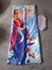 Frozen Elsa and Anna Childs Sleeping bag and carry case.