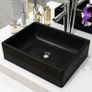 Basin Ceramic Rectangular Black 41x30x12 cm Image 6