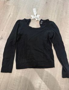 H&M Black Knit Jumper with Bow Back
