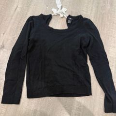 H&M Black Knit Jumper with Bow Back