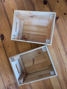 KNAGGLIG Box, pine, 23x31x15 cm (2 boxes)