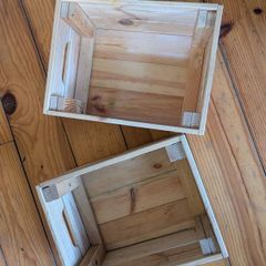 KNAGGLIG Box, pine, 23x31x15 cm (2 boxes)