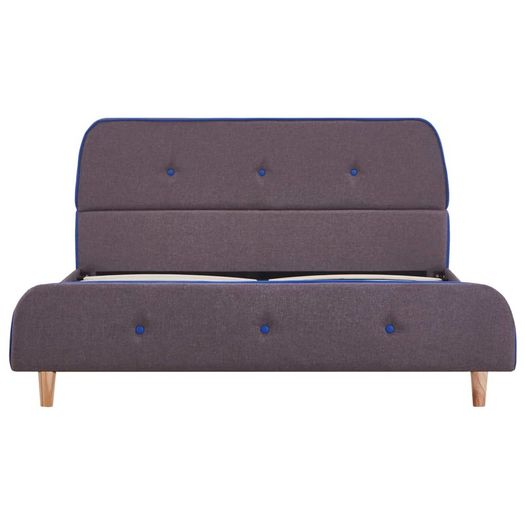 Bed Frame Taupe Fabric 135x190 cm