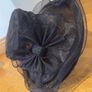 Dark blue Women Organza Hat Wedding Occasion Hat Image 2
