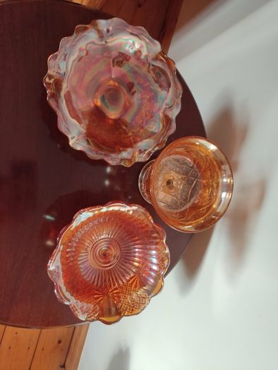 Vintage Carnival glass . Price from 25 euro.