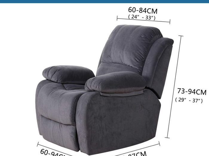 Stretch Recliner Cover Recliner Chair Covers for Living Room Recliner Chair Slipcover with Side Pocket, Thick Soft Small Checked Jacquard, Fitted Standard/Oversized Recliner, Black