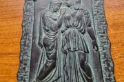 Stamped Vintage Wall Plaque of Greek Scene Krito and Timarista