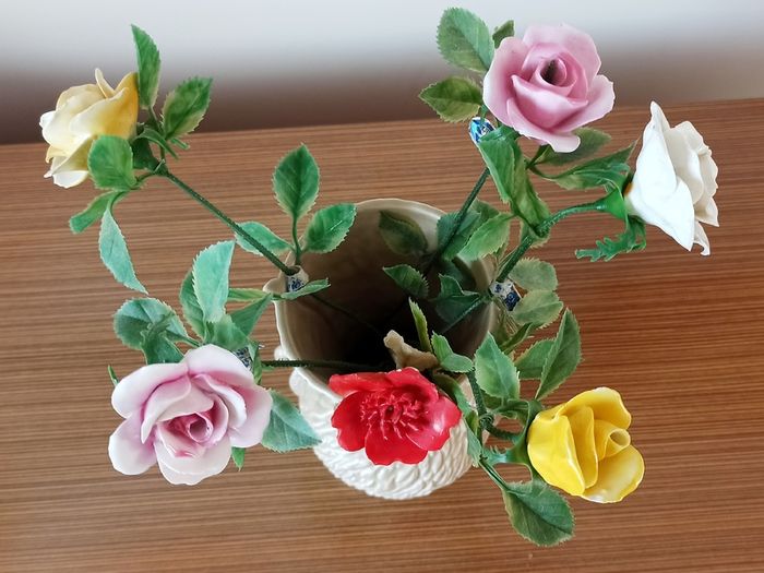 Vintage Aynsley porcelain flowers on stems  6pc