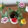 Vintage Aynsley porcelain flowers on stems  6pc Image 4