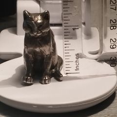 Cat snuff box - White Metal