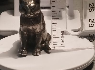 Cat snuff box - White Metal