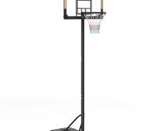 Height Adjustable Basketball Stand Net Set System, Freestanding Basketball Hoop and Stand with Wheels, 182-213cm - Black