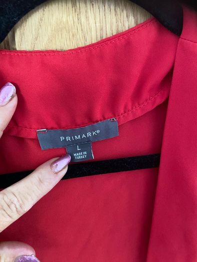 Red crossover blouse size large